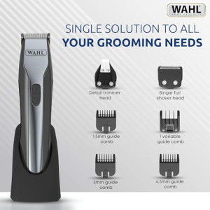 WAHL Lithium Ion OptimUS Grooming Kit, Lithium Ion Rechargeable Trimmer, Foil Shaver And Detailer For Multi Grooming Needs,