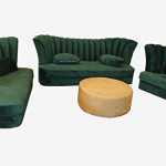 GLF butterfly wing style new sofa set with round table and pillows