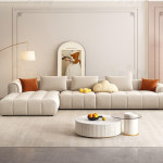 A Modern and Luxurious Cloud-Shaped Living Room Sofa Bed Set