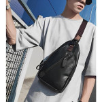 Skycare Men's Leather Chest Bag, Fashionable and Trendy Shoulder Bag, Crossbody Bag, Sling Bag, Bike Backpack.