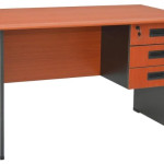 Wooden Office Desk MAF-WT140CM with 3 Drawer with 1 Drawer with Key lock simple desk easy to Install and easy to move anywhere good for home use office use etc. (Cherry)