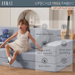 jela Kids Couch 10PCS Luxury, Floor Couch Floor Sofa Modular Furniture for Adults, Playhouse Play Set for Toddlers Babies, Modular Foam Play Couch (Classic, Moonlight Grey)