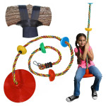 Tree Climbing Rope with Platform and Disc Swing Seat 2m,Support 440lbs