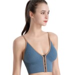 ZHCWT Front Zipper Crop Tube Tops Sports Bras for Women, Blue, Free Size