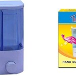 LUCBEI Soap Dispenser, 500ml, White/Clear