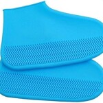 Luxaco Silicone Waterproof Foldable Non-slip Wear-resistant Shoe Covers for Men & Women, SFZ-726-1, 1 Pair, Blue