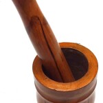 In House 5-inch Wooden Mortar and Pestle Mixing Grinding Bowl, Brown