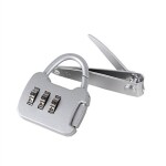 Taqdeer 713B-2 3 Digit Zinc Alloy Resettable Combination Code Locks Password Padlock and a Nail clipper Silver