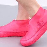 Waterproof Silicone Shoes Cover with Non-slip Sole for Rainy & Snowy, 1 Pair, Pink