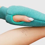 Delfino Exfoliating Gloves Scrub Mitt Double-sided Towel, 4 Pieces, Multicolour