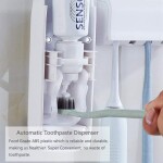 Touch Me Multi-Functional Wall-Mounted Automatic Toothbrush Holder, White
