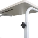In House Laptop Table Desk Stand Height Adjustable With Rolling Wheel, 60 x 40cm, White
