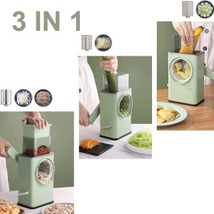 Yunlinli Vegetable Cutter Rotary Cheese Graters Multifunctional Chopper, Green