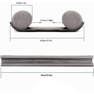 PVC Soundproof Under Door Twin Draft Stopper, 36-inch, Grey