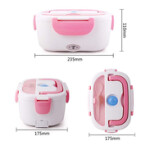 Daetng Detachable Stainless Steel Electric Heating Lunch Box, 1.5 Liters, Pink/White