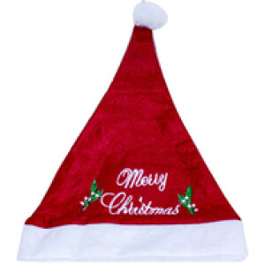 Merry Christmas Printed Santa Hat 12 Pieces, 28x38cm, Red/White