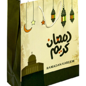 Ramadan Kareem Gift Bag Set, 12-Pieces, 32 x 26 x 10cm, Green/Cream