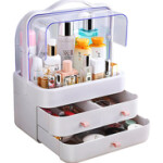 Fazhen Dust Proof Makeup Organizer, Cosmetic & Jewelry Storage with Dustproof Lid, Display Boxes with Drawers for Vanity