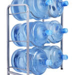 In House 6 Bottles Water Cooler Jug Rack, Silver