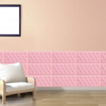 Fabulous Decor Tufted Embossed 3D Wall Panels, White, pink