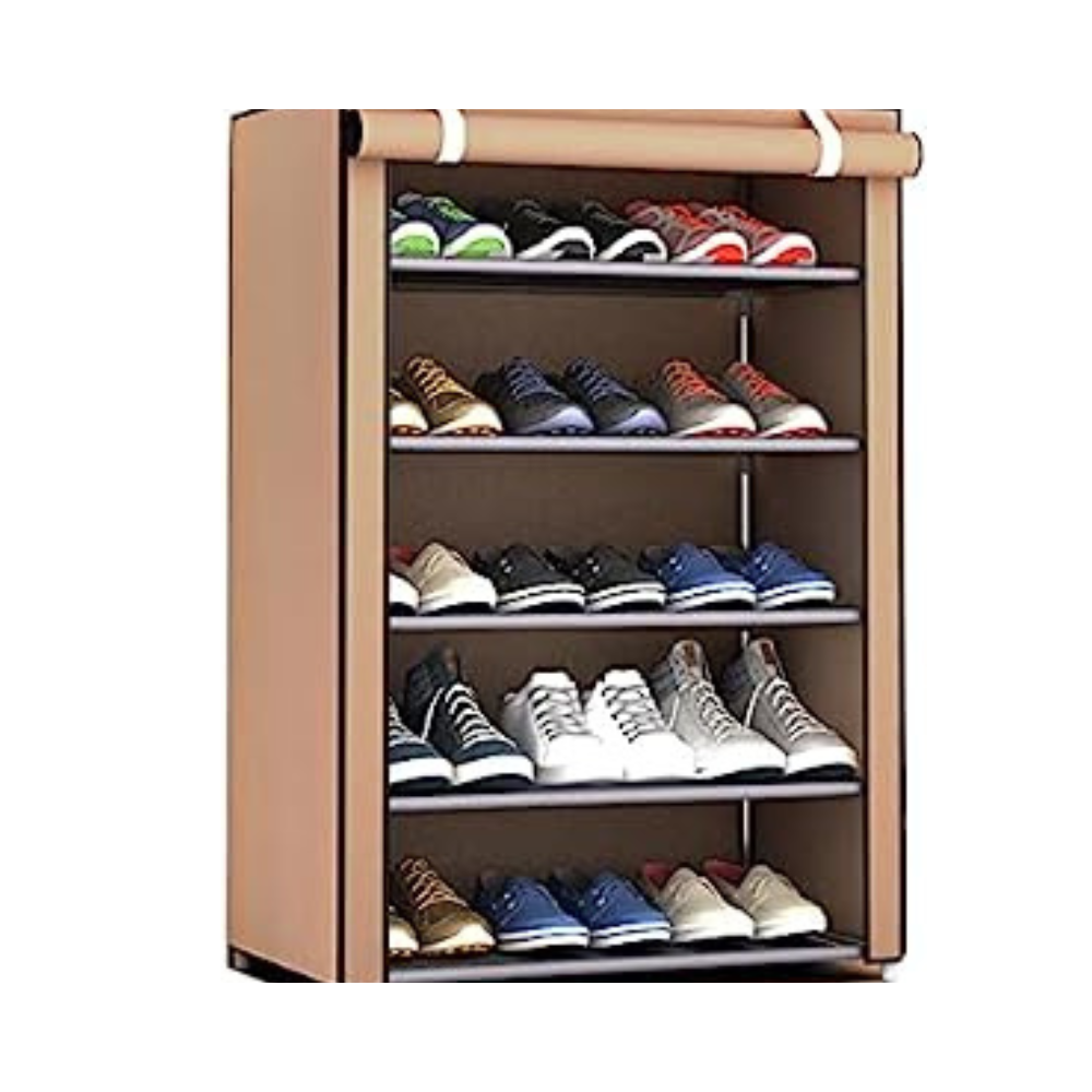 Shoe Rack, 4/5-Layer Stylish Shoe Organizer, Shoe Rack for Entryway Hallway Storage Furniture with Non-Woven Fabric Dustproof Cover, open shelve