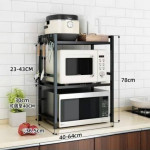Microwave Oven Rack,Expandable Extension Microwave Shelf Toaster Oven Stand Rice Cooker Stand Kitchen Counter Top Organizer 3-tier with 6 Hooks