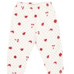 Luqu 2 Piece Infant Baby 100% Cotton Pyjama Set Sleepwear, Long Sleeve T-Shirt, Red Apple Embroidery