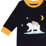 Luqu 2 Piece Infant Baby 100% Cotton Pyjama Set Sleepwear, Long Sleeve T-Shirt, Blue Polar Bear Embroidery