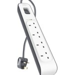 Surge Protection Strip 4 X 2.4Amp With Power Cord White 2meter