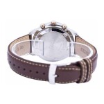 Men's Round Shape Leather Band Chronograph Wrist Watch 42 mm - Brown - SSB211P