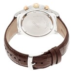 Men's Round Shape Leather Band Chronograph Wrist Watch 45 mm - Brown - Spc129P1