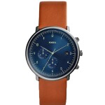 Men's Leather Analog Watch FS5486 - 41 mm - Brown