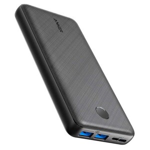 10000 mAh Anker Power Core III 10K Slim And Powerful Portable Battery With Two USB-A Port Outputs And One USB-C PD Input Black