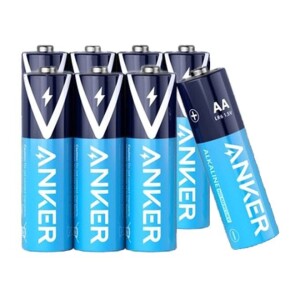 8-Piece AA Alkaline Battery Set Blue/White