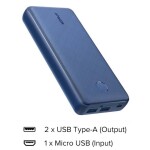 20000 mAh 2 Port QC/PIQ2.0 PowerCore Select Power Bank Blue