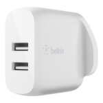 Boostcharge Dual USB-A Wall Charger + USB Cable 1M White