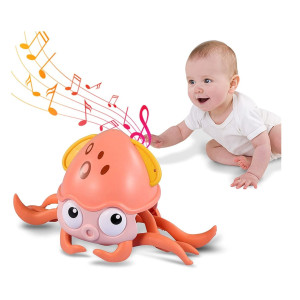 Crawling Octopus Baby Toy with Music and LED Light for Kids,Toddler Interactive Learning Development Toy with Automatically Avoid Obstacles,USB Rechargeable for Baby,Toddlers,Kids