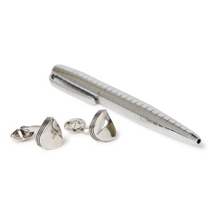 Pen And Cufflinks Set Silver