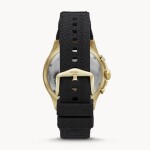 Men's Round Shape Leather Band Chronograph Wrist Watch FS5729 - 46 mm -Black