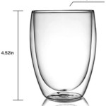 2-Piece Double Walled Clear Glass Espresso Coffee Cups 350ml