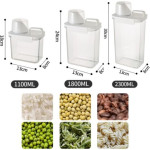 Rice Airtight Dry Food Storage Containers with Lock Lid?3 Pack Pour Spout and Seal Buckles Food Dispenser 1100ml