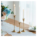 Set of 3 Gold Candlestick Holders Gold Candle Holder Taper Candle Holders Candle Holder Decorative Candlestick Holder for Home Decor