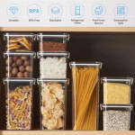 Set of 9 Airtight Food Storage Container with Lock Lids,Cereal & Dry Storage Jars 460ml