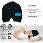 Migraine Relief Cap, Gel Headache Relief Hat, Migraine Ice Head Wrap Cap, Reusable Cold/Hot Therapy,Black