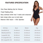 Women's One Piece Swimsuits Bathing Suits Tummy Control Swimsuits V Neck Ruched Slimming Swimwear