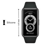 Band 6 All-Day SPO2 Monitoring Fullview Display 2 Weeks Battery Life 1.47 inch Graphite Black