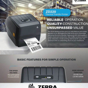 ZD220 Desktop Barcode Label Printer Black