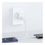 32W USB-C+USB-A Dual Port Charger White