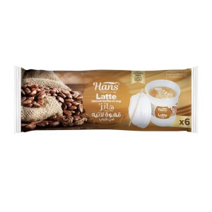 Hans Latte Instant Coffee In Cup 6 Piece