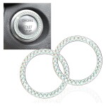 2PCS Bling Crystal Rhinestone Car Bling Ring Emblem Sticker Colorful